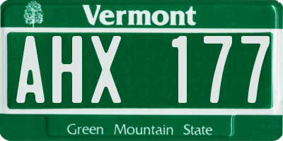 VT license plate AHX177