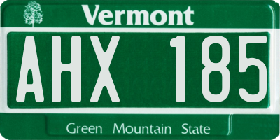VT license plate AHX185