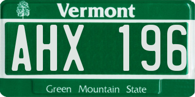 VT license plate AHX196