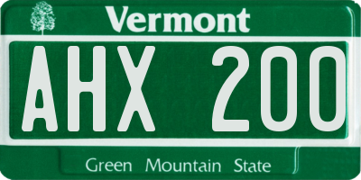 VT license plate AHX200