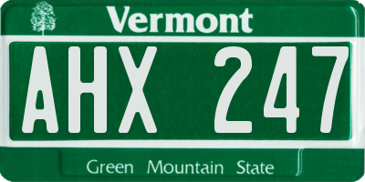 VT license plate AHX247