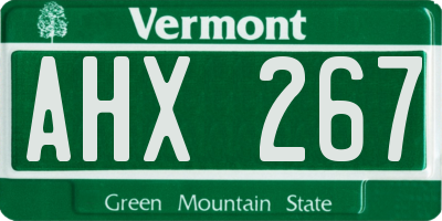 VT license plate AHX267