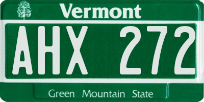 VT license plate AHX272