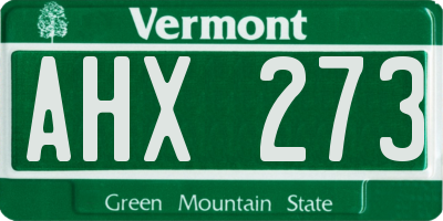 VT license plate AHX273