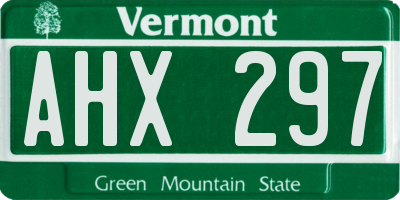 VT license plate AHX297
