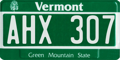 VT license plate AHX307