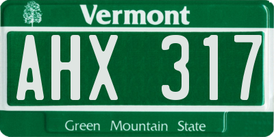 VT license plate AHX317