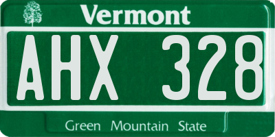 VT license plate AHX328