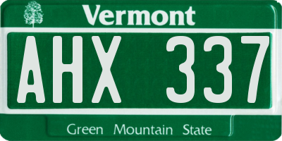 VT license plate AHX337