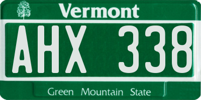 VT license plate AHX338