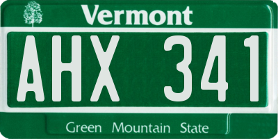 VT license plate AHX341