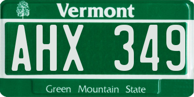 VT license plate AHX349