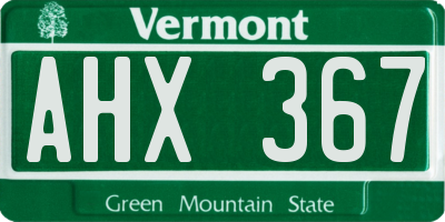 VT license plate AHX367