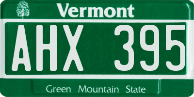 VT license plate AHX395