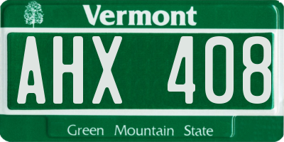 VT license plate AHX408