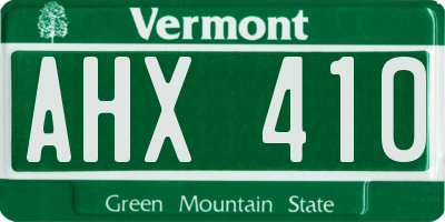 VT license plate AHX410