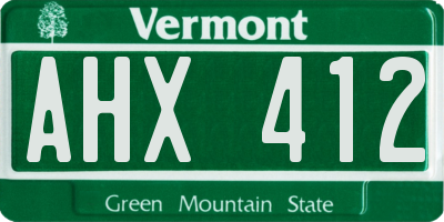 VT license plate AHX412