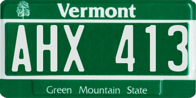 VT license plate AHX413
