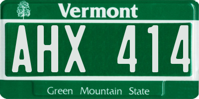 VT license plate AHX414