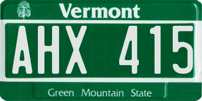 VT license plate AHX415