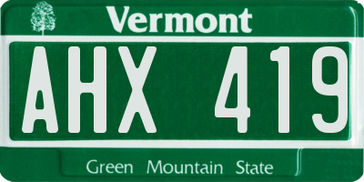 VT license plate AHX419