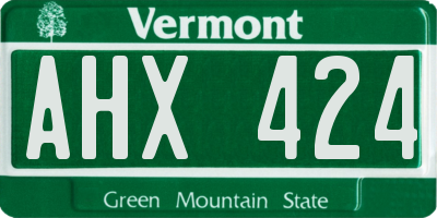 VT license plate AHX424
