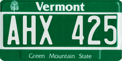 VT license plate AHX425