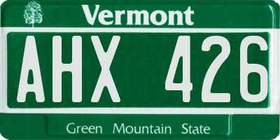 VT license plate AHX426