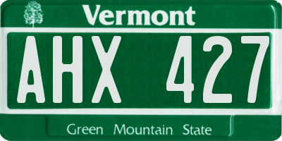 VT license plate AHX427