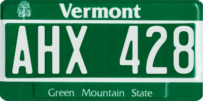 VT license plate AHX428