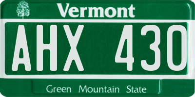 VT license plate AHX430