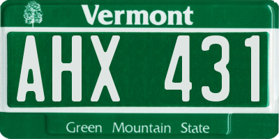 VT license plate AHX431