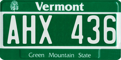 VT license plate AHX436