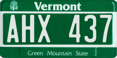 VT license plate AHX437