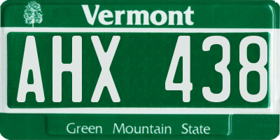 VT license plate AHX438