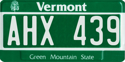 VT license plate AHX439