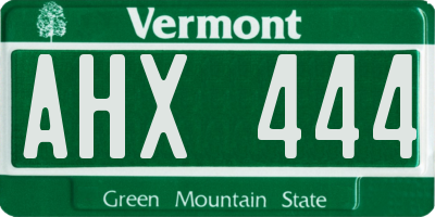 VT license plate AHX444