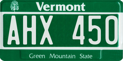 VT license plate AHX450