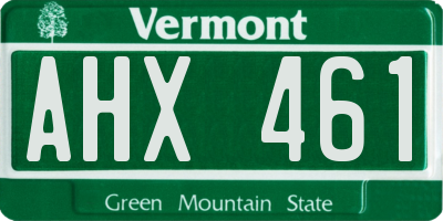 VT license plate AHX461