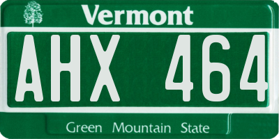 VT license plate AHX464