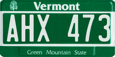 VT license plate AHX473