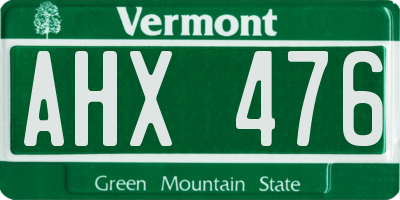VT license plate AHX476
