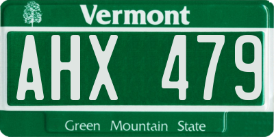 VT license plate AHX479