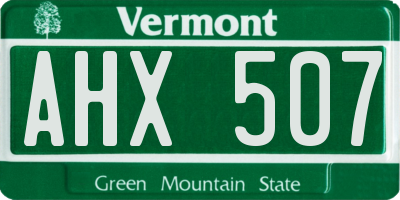 VT license plate AHX507