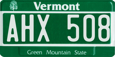 VT license plate AHX508