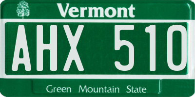 VT license plate AHX510