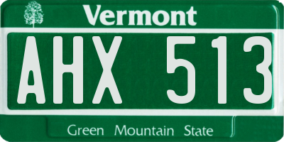VT license plate AHX513