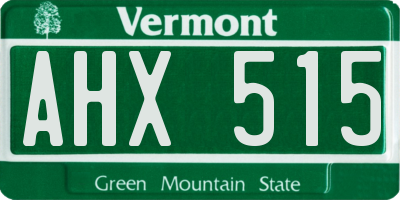 VT license plate AHX515