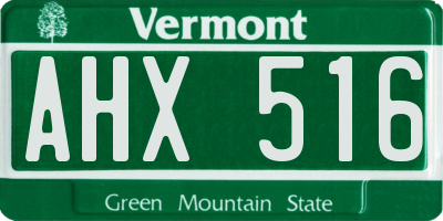 VT license plate AHX516