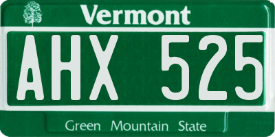 VT license plate AHX525